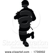 Vector Illustration of Soldier Detailed High Quality Silhouette by AtStockIllustration