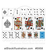 Vector Illustration of Spades Suit Playing Cards by AtStockIllustration