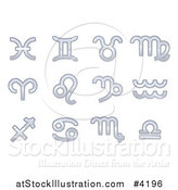 Vector Illustration of Sparkly Silver Astrology Zodiac Signs by AtStockIllustration