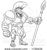 Vector Illustration of Spartan Gladiator Trojan Warrior Soldier by AtStockIllustration