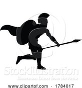 Vector Illustration of Spartan Silhouette Gladiator Trojan Greek Warrior by AtStockIllustration