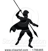 Vector Illustration of Spartan Silhouette Gladiator Trojan Greek Warrior by AtStockIllustration