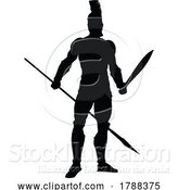 Vector Illustration of Spartan Silhouette Gladiator Trojan Greek Warrior by AtStockIllustration