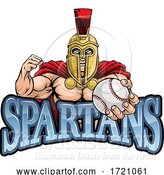 Vector Illustration of Spartan Trojan Baseball Sports Mascot by AtStockIllustration