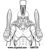 Vector Illustration of Spartan Trojan Female Warrior Gladiator Lady by AtStockIllustration