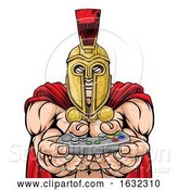 Vector Illustration of Spartan Trojan Gamer Warrior Controller Mascot by AtStockIllustration