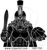 Vector Illustration of Spartan Trojan Gladiator Basketball Warrior Lady by AtStockIllustration