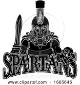 Vector Illustration of Spartan Trojan Gladiator Gamer Warrior Lady by AtStockIllustration