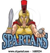 Vector Illustration of Spartan Trojan Gladiator Golf Warrior Lady by AtStockIllustration