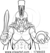 Vector Illustration of Spartan Trojan Gladiator Tennis Warrior Lady by AtStockIllustration