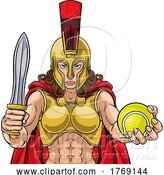 Vector Illustration of Spartan Trojan Gladiator Tennis Warrior Lady by AtStockIllustration