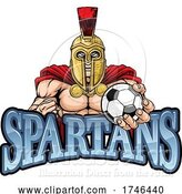 Vector Illustration of Spartan Trojan Soccer Football Sports Mascot by AtStockIllustration