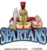 Vector Illustration of Spartan Trojan Sports Mascot by AtStockIllustration