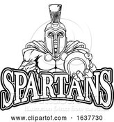 Vector Illustration of Spartan Trojan Tennis Sports Mascot by AtStockIllustration
