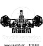 Vector Illustration of Spartan Trojan Weight Lifting Body Building Mascot by AtStockIllustration