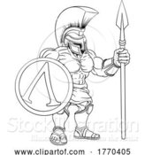 Vector Illustration of Spartan Warrior Roman Gladiator or Trojan by AtStockIllustration