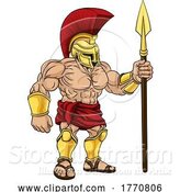 Vector Illustration of Spartan Warrior Roman Gladiator or Trojan by AtStockIllustration