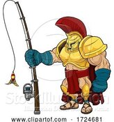 Vector Illustration of Spartan with a Fishing Pole by AtStockIllustration