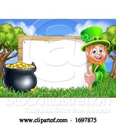 Vector Illustration of St Patricks Day Leprechaun Sign Scene by AtStockIllustration