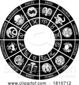 Vector Illustration of Star Signs Horoscope Zodiac Astrology Icon Set by AtStockIllustration