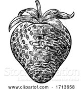Vector Illustration of Strawberry Vintage Woodcut Illustration by AtStockIllustration