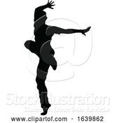 Vector Illustration of Street Dance Dancer Silhouette by AtStockIllustration