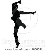 Vector Illustration of Street Dance Dancer Silhouette by AtStockIllustration