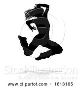 Vector Illustration of Street Dance Dancer Silhouette, on a White Background by AtStockIllustration