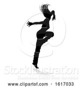 Vector Illustration of Street Dance Dancer Silhouette, on a White Background by AtStockIllustration