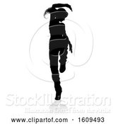 Vector Illustration of Street Dance Dancer Silhouette, with a Reflection or Shadow, on a White Background by AtStockIllustration