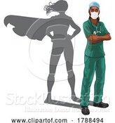 Vector Illustration of Super Hero Black Lady Doctor Nurse Superhero by AtStockIllustration