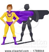 Vector Illustration of Super Hero Guy Character by AtStockIllustration