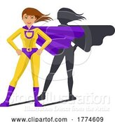 Vector Illustration of Super Hero Lady Character by AtStockIllustration