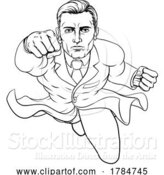 Vector Illustration of Super Hero Scientist Doctor Flying Superhero by AtStockIllustration