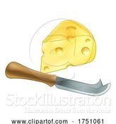 Vector Illustration of Swiss Cheese and Knife Illustration by AtStockIllustration