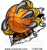 Vector Illustration of Tearing Ripping Claw Talon Holding Basketball Ball by AtStockIllustration
