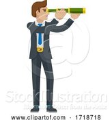 Vector Illustration of Telescope Spyglass Character Business Concept by AtStockIllustration