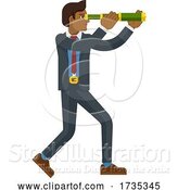 Vector Illustration of Telescope Spyglass Character Business Concept by AtStockIllustration