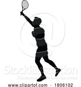 Vector Illustration of Tennis Player Guy Sports Person Silhouette by AtStockIllustration