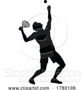 Vector Illustration of Tennis Silhouette Sport Player Guy by AtStockIllustration