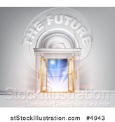 Vector Illustration of the Future Text over Open Doors and Light by AtStockIllustration