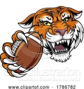 Vector Illustration of Tiger American Football Sports Team Animal Mascot by AtStockIllustration