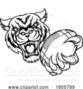 Vector Illustration of Tiger Cat Animal Sports American Football Mascot by AtStockIllustration