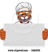 Vector Illustration of Tiger Chef Restaurant Mascot Sign by AtStockIllustration