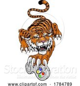 Vector Illustration of Tiger Gamer Video Game Animal Sports Team Mascot by AtStockIllustration