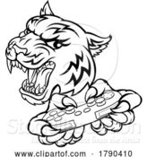 Vector Illustration of Tiger Gamer Video Game Controller Mascot by AtStockIllustration