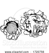 Vector Illustration of Tiger Golf Ball Player Animal Sports Mascot by AtStockIllustration