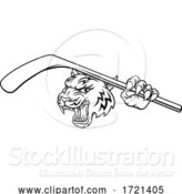 Vector Illustration of Tiger Ice Hockey Player Animal Sports Mascot by AtStockIllustration