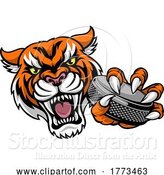 Vector Illustration of Tiger Ice Hockey Player Animal Sports Mascot by AtStockIllustration