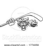 Vector Illustration of Tiger Ice Hockey Player Animal Sports Mascot by AtStockIllustration